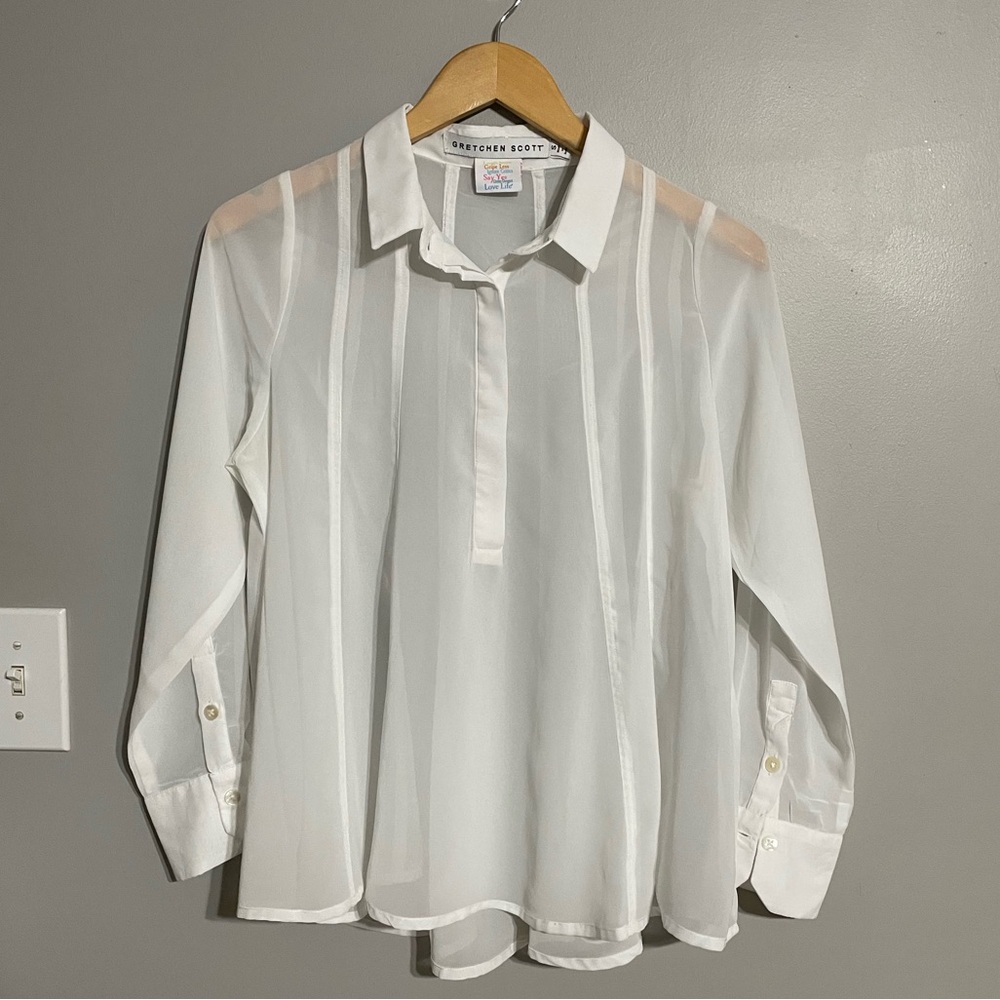 Gretchen Scott Blouse Top White Size Small